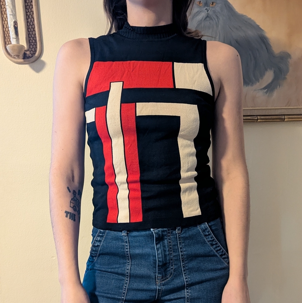 Geometric sleeveless top